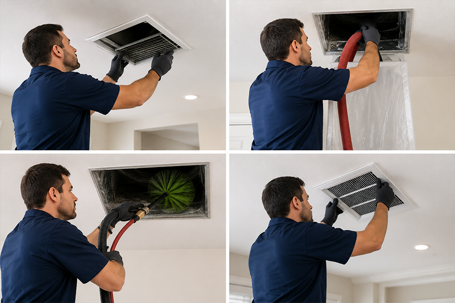 Air Duct Cleaning Process with Technician